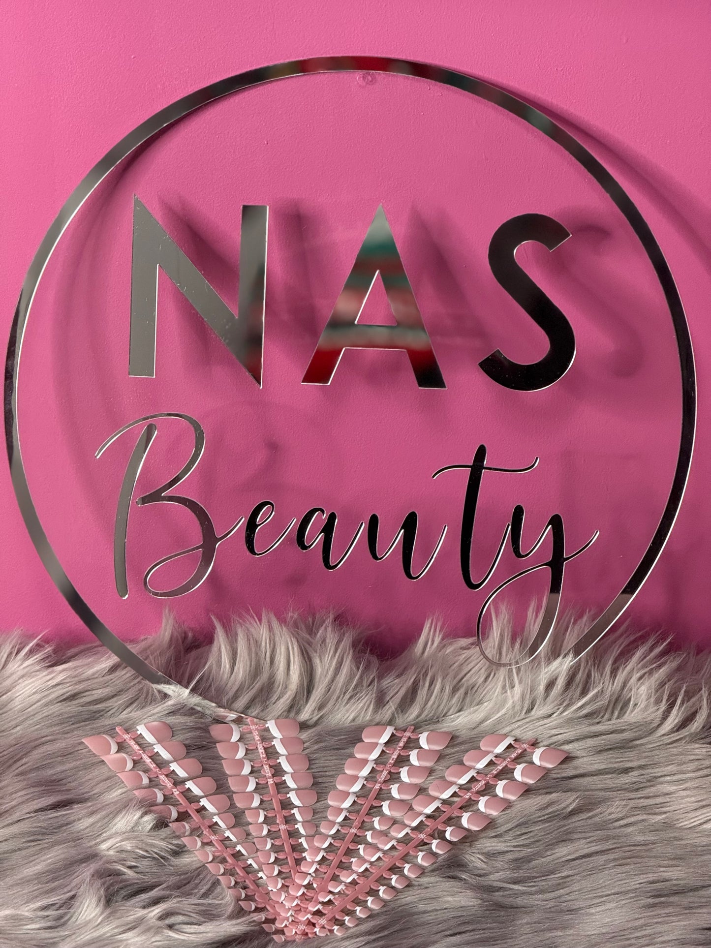 Pink Toe Press On Set